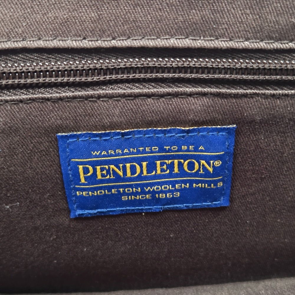 Pendleton Aztec Coyote Butte Wool Leather Laptop Bag Red Black 16" × 12" Large - Picture 2 of 11
